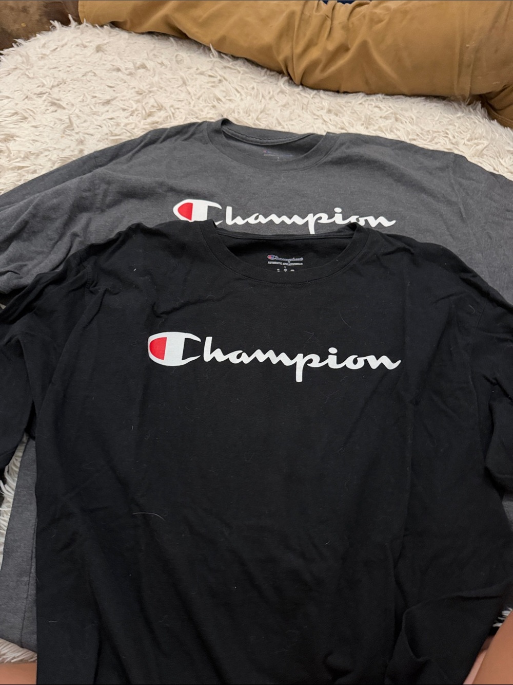 Champion Logo Short Sleeve T-Shirt - Black with Red & White Logo